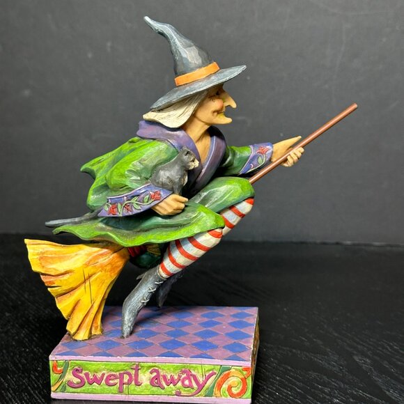 Jim Shore Other - Jim Shore Heartwood Creek "Swept Away" Witch on Broom w/Black Cat - 2006